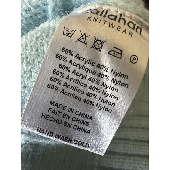 Anthropologie Callahan Betsy Cable Knit Sweater Ice Blue Size Medium - Picture 8 of 11